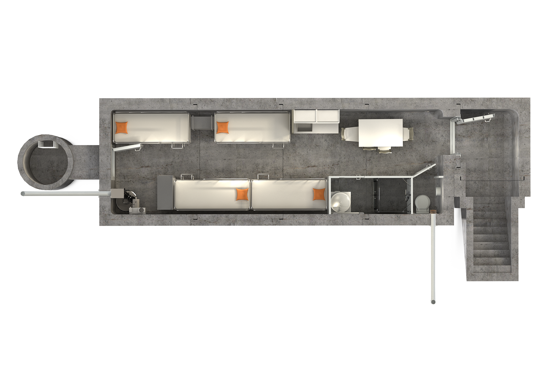 Modular Shelter_L_wiz_PP_B2_przekroj od gory 3